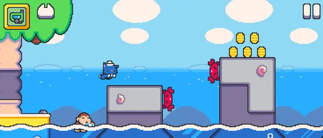 Super Cat Tales 2: εσωτερική πίστα με μηχανήματα και αντικείμενα